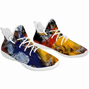 Men Red Abstractions Cheerleading Dance Shoes