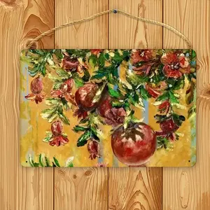 Pomegranates Wood Painting (Multi-Size)