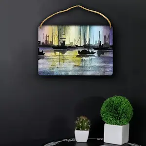 The City Bay Wood Painting (Multi-Size)