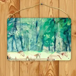 Polish Horses Wood Painting (Multi-Size)