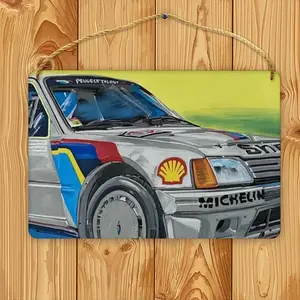 Peugeot 205 Wood Painting (Multi-Size)