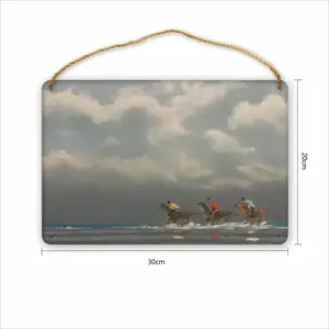 Beach With Riders Wood Painting (Multi-Size)