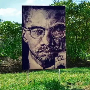 Malcolm X Portrait Courtyard Signboard