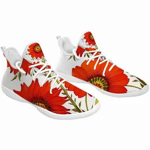 Men Three Red Flowers Cheerleading Dance Shoes