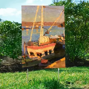 Evening At The Port Courtyard Signboard