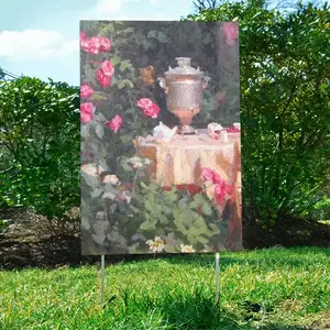 Summer In The Garden Courtyard Signboard