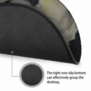 Bird In Silver And Black Mouse Pad (Round)