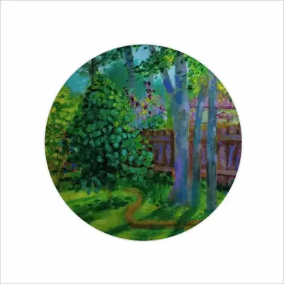 Backyard Fence Mouse Pad (Round)