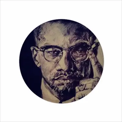 Malcolm X Portrait Mouse Pad (Round)