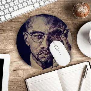 Malcolm X Portrait Mouse Pad (Round)