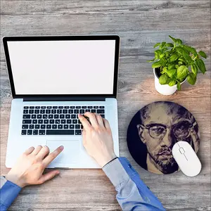 Malcolm X Portrait Mouse Pad (Round)