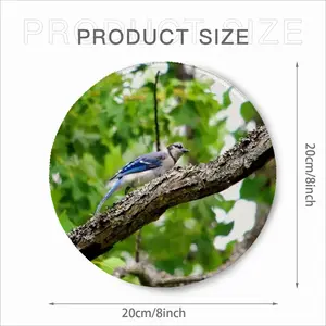 Blue Jay Show Off Mouse Pad (Round)