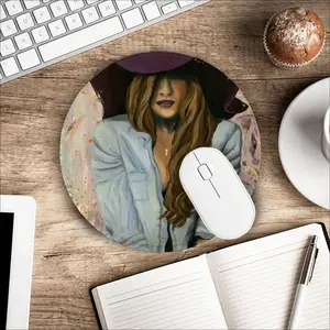 Lucky Purple Hat Mouse Pad (Round)