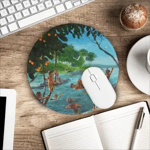 Frolicking On A Break Mouse Pad (Round)