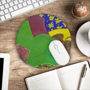 Green Woman Mouse Pad (Round)