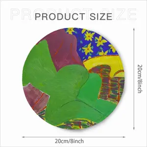 Green Woman Mouse Pad (Round)