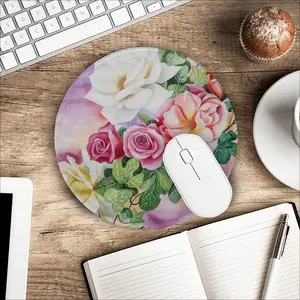 Roses In The Garden Mouse Pad (Round)