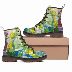 Men Camouflaged 2 Leather Work Boots