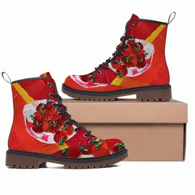 Men Cherry Tomatoes Leather Work Boots