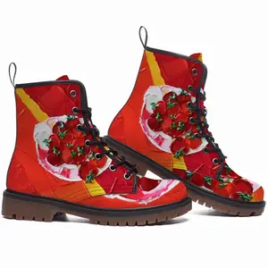 Men Cherry Tomatoes Leather Work Boots