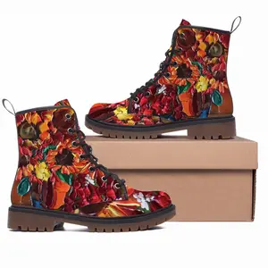 Men The Pleasure Of Flowers F Leather Work Boots