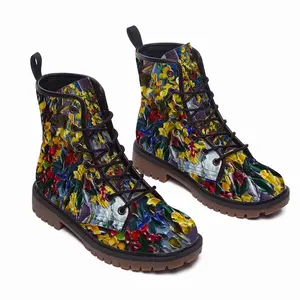 Men The Pleasure Of Flowers K Leather Work Boots