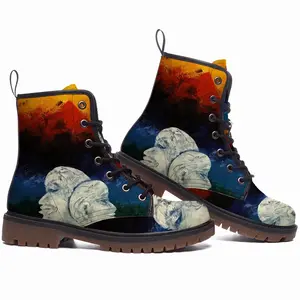 Men Two Heads And Spectral Landscape (Preliminary Stage) Leather Work Boots