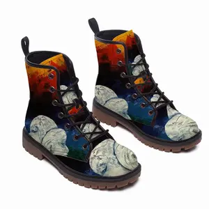 Men Two Heads And Spectral Landscape (Preliminary Stage) Leather Work Boots