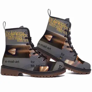 Men E-Mail Art Leather Work Boots