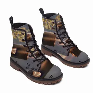 Men E-Mail Art Leather Work Boots