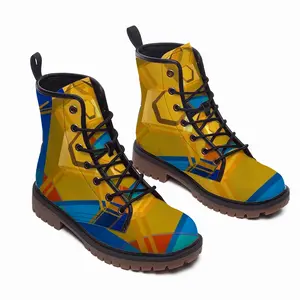 Men Yellow Submarine Leather Work Boots