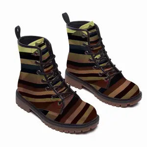 Men Zebra Leather Work Boots