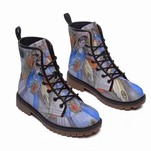 Men Heart Of Butterfly Leather Work Boots