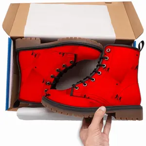 Men Deep Red (Decomposition) Leather Work Boots