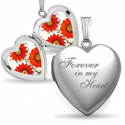 Three Red Flowers Love Necklace