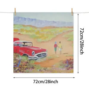 Two Friends Near The 1955 Buick Kitchen Drying Pad (Square)