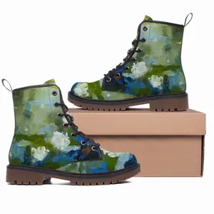 Men Water Lilies 1 Leather Work Boots