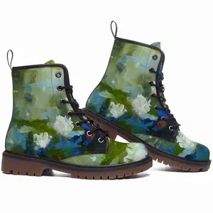 Men Water Lilies 1 Leather Work Boots