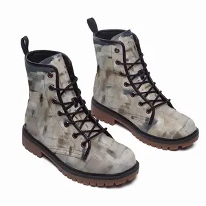 Men White Tetouan Leather Work Boots