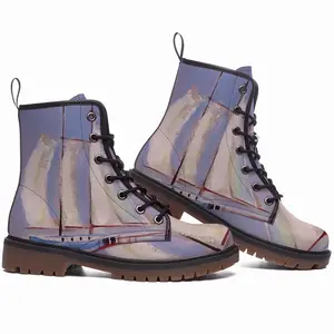 Men White Sails Leather Work Boots