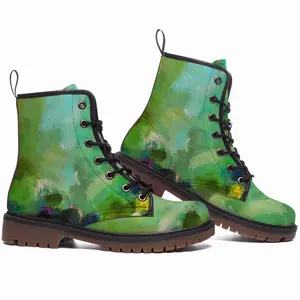 Men Green 3 Leather Work Boots