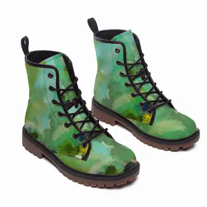 Men Green 3 Leather Work Boots