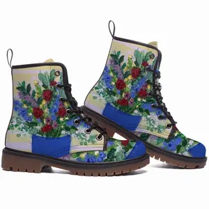 Men Blue Vase Leather Work Boots