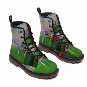 Men Green Ismy Valley Leather Work Boots