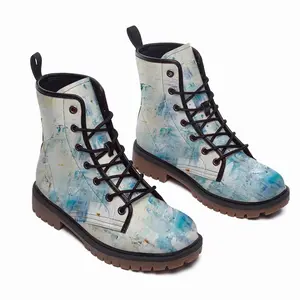 Men Blues Leather Work Boots