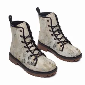 Men White Marrakech Leather Work Boots