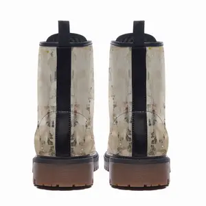 Men White Marrakech Leather Work Boots