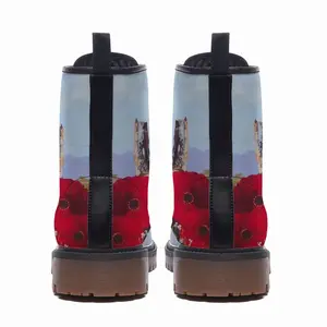 Men Fence Poppies Leather Work Boots