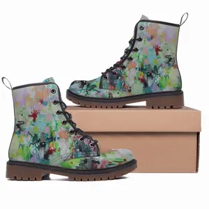 Men Anniversary Flowers Leather Work Boots