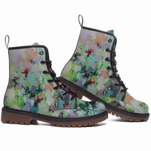 Men Anniversary Flowers Leather Work Boots